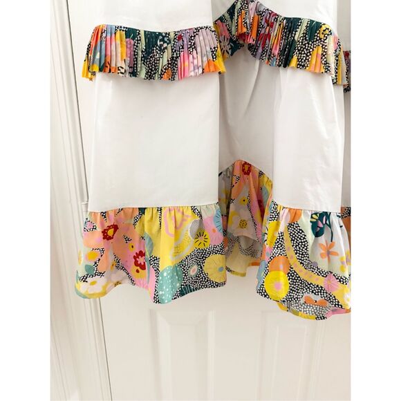 Celia B Womens Multicolor Tiered Lined Floral Pleated A-Line Skirt Small - Picture 3 of 5